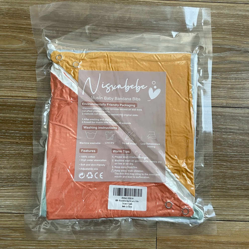 Nisubebe Muslin Baby Bandana Bibs - 6 Pack